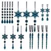 Pack Of 18 Crystal Acrylic Christmas Tree Hanging Snowflake For Holiday