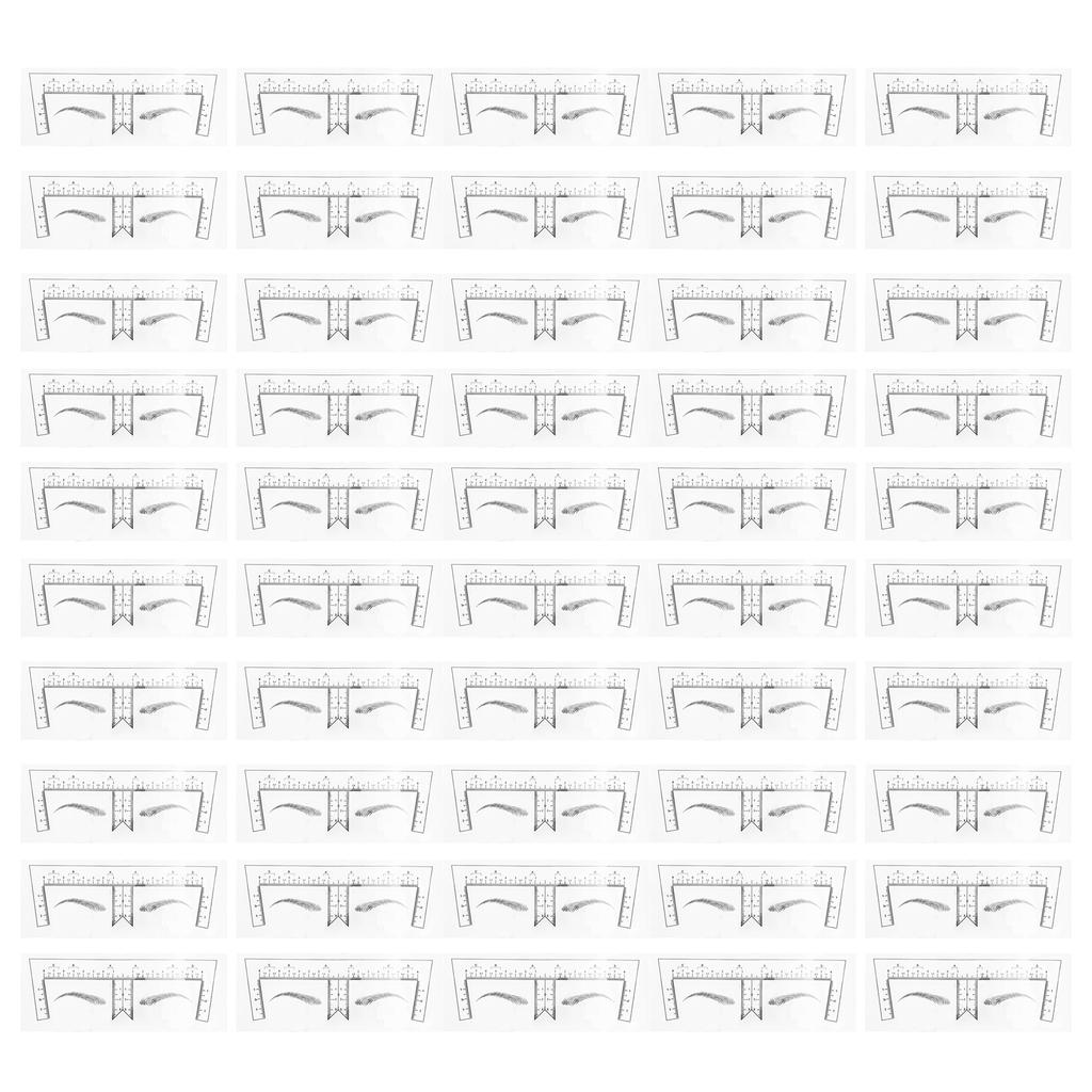 50 Stück Transparente Augenbrauen-Schablonen Aufkleber Microblading Augenbrauenlineal Selbstklebende Augenbrauen-Aufkleber