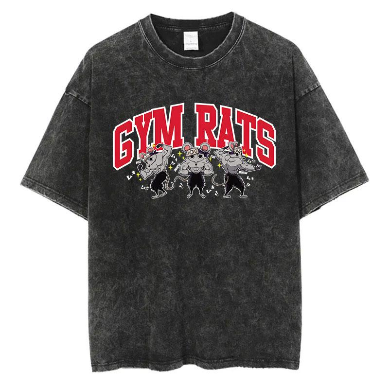T-shirt Uomo Donna Cotone 100% Stampa Gorilla World Gym Lavata Retrò Estate Autunno Quotidiano Sport Outdoor Casual Strada Manica Corta