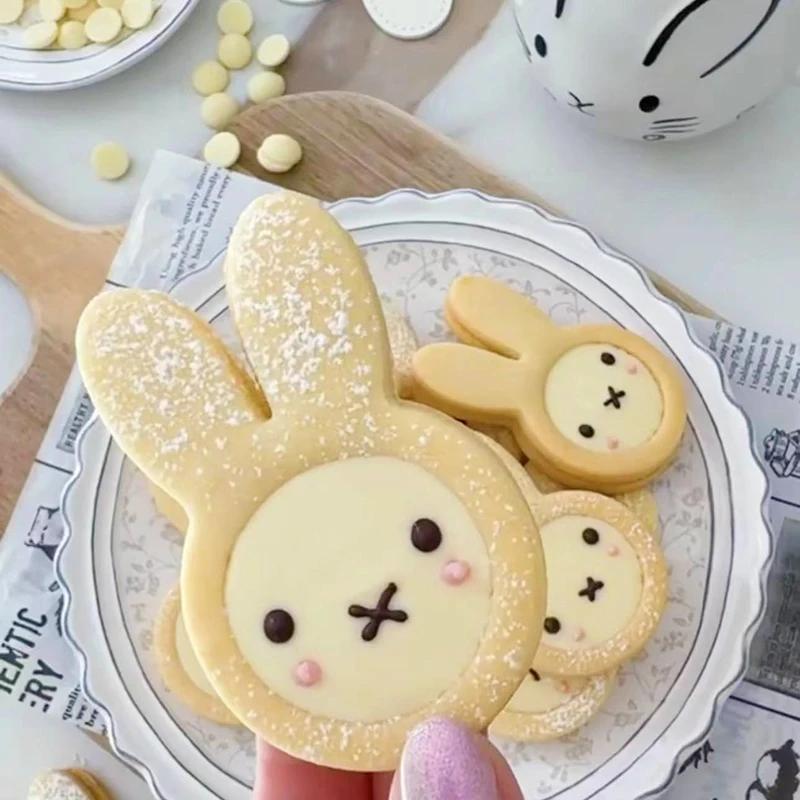 Cartoon Long-eared Rabbit Shape Cookie Cutter Mold Easter Bunny Cookie Cutting Mould Fondant Cake Decoration Kitchen Accessories