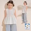 Girls' Relaxed Sleeveless Top & Straight Pants Set