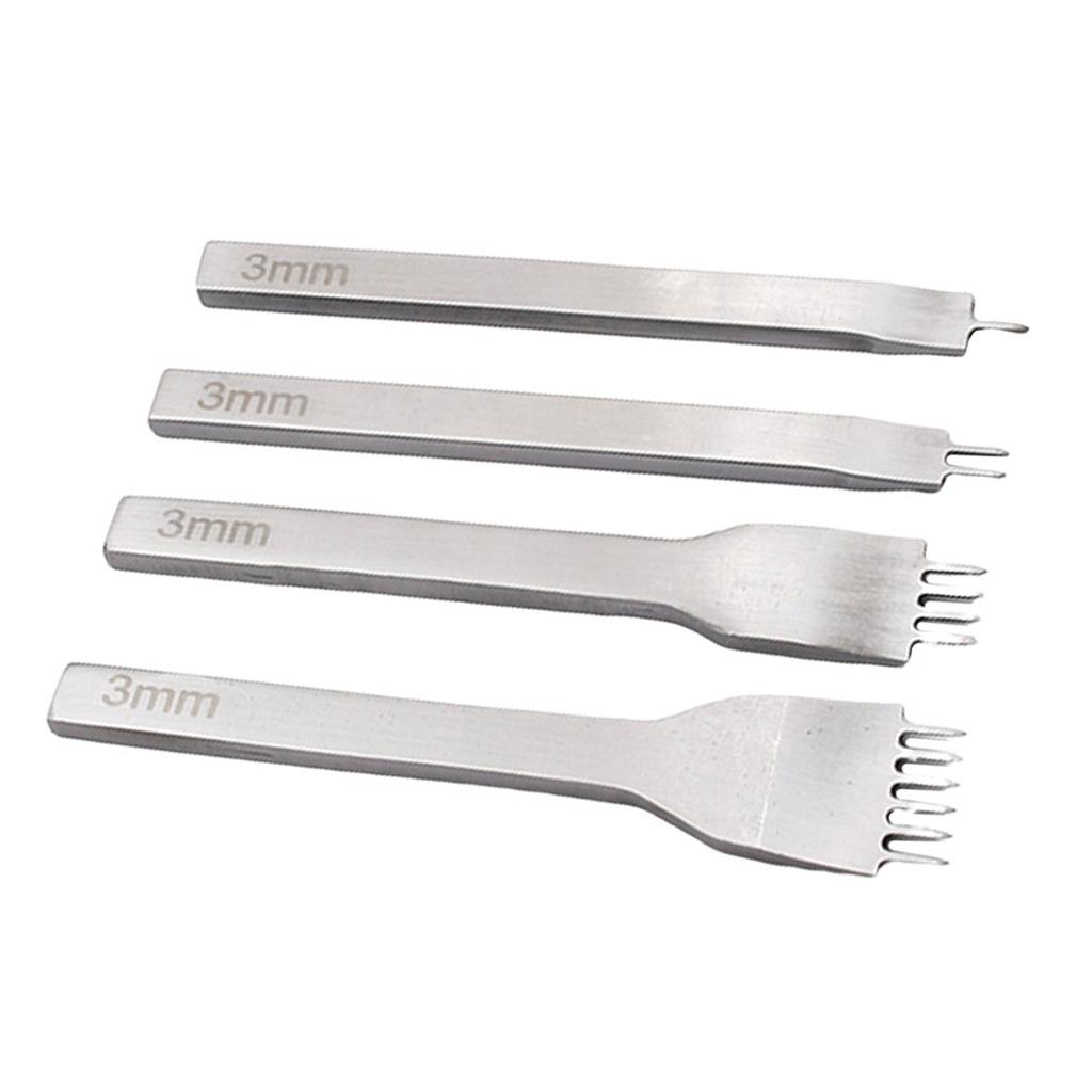 Pack of 4 3mm 4mm 5mm 6mm Leather Pricking Stitching Tools 1/2/4/6