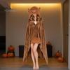 Comfortable Loungewear for Women Halloween Wearable Blanket Hoodie, Cozy Hooded Highland Cow Cape, Soft Festive Winter Throw Plush Sloth Black