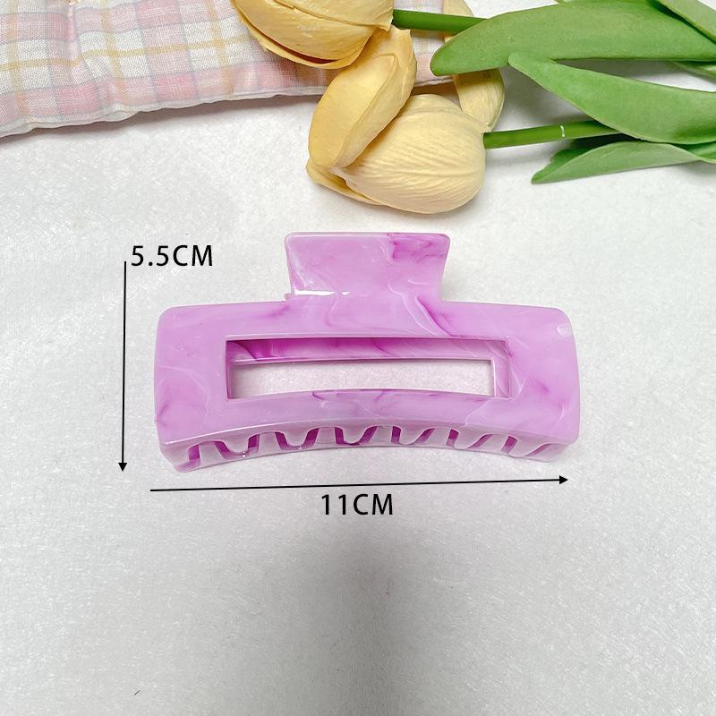 New Hot-Selling Imitation Marble Square Hair Clip Hair Accessory Summer Fashion Updo Back of Head Vacation Shark Clip