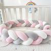 1M/2M/3M/4M  Baby Crib Bumper Protector Bed Braid Knot Cushion for Infant Kids Shares Toddler Baby Bed Bumpers in Crib Newborn