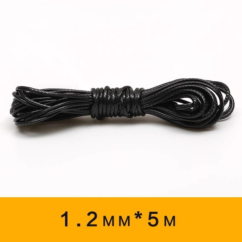 Black Thai oil wax rope round handmade leather dense wax rope woven jewelry pendant tied with flat rope DIY material