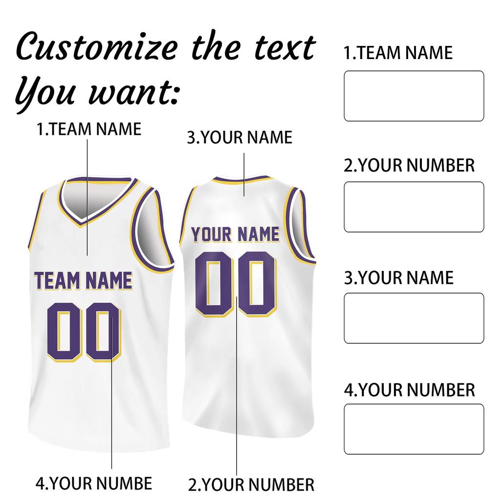 Custom Basketball Jerseys Personalized Printed Team Name & Number Sports Uniform For Men Women Youth