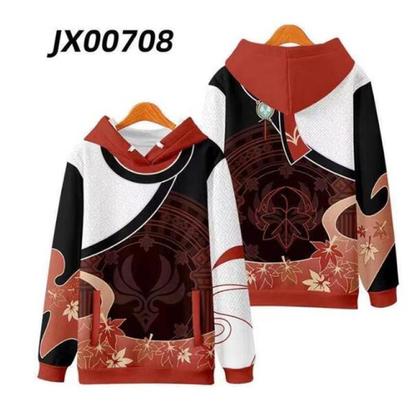 Genshin Impact Kaedehara Kazuha Cosplay Costume Unisex 3D Hoodie Zipper Hooded Sweatshirt Casual Sportswear Streetwear Clothes