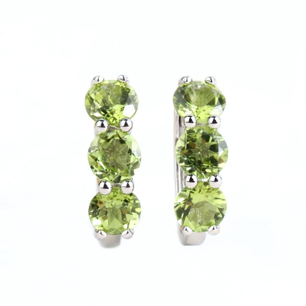 Set di gioielli raffinati in argento S925 con chiusura Classica Peridoto Naturale, orecchini e anello con pietre preziose autentiche, per regali di compleanno e anniversario per Donna