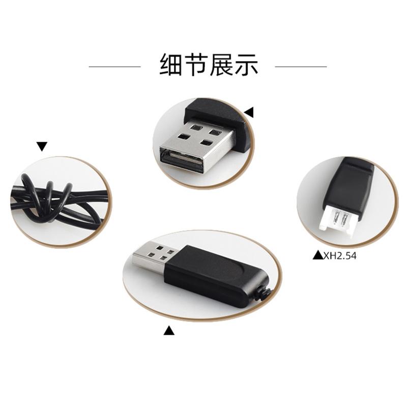 3.7V USB Charging Cable XH2.54 Plug Lithium Battery Charger with Indicator Light for RC Aircraft Helicopter Toys Accessories