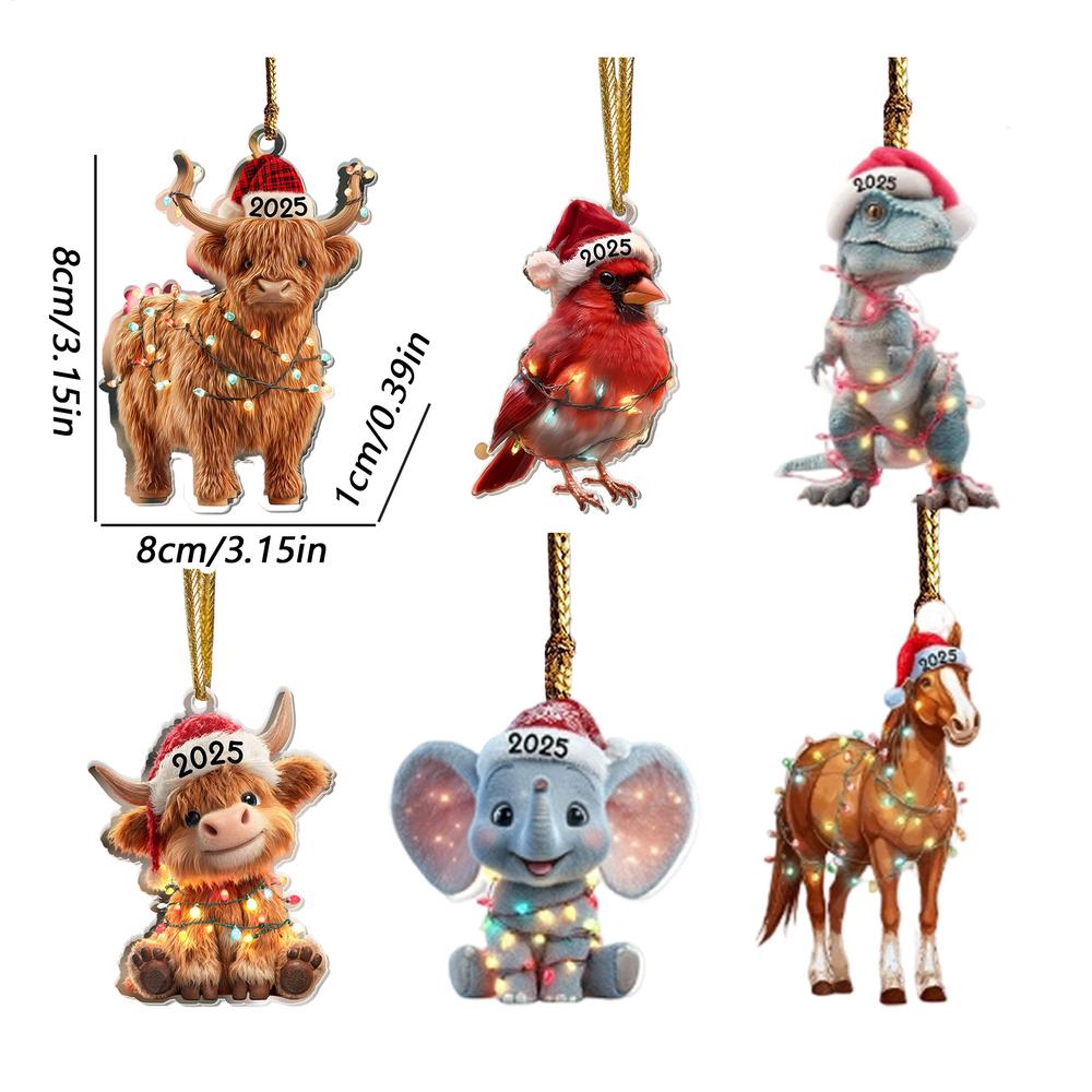 

Acrylic Animal Pendant Hangable Festive Double-Sided 2D Acrylic Animal Figurine Ornament For Wall Living Room Mantel Door