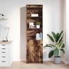 Highboard In Smoked Oak Finish 50 X 35 X 180 Cm Engineered Wood