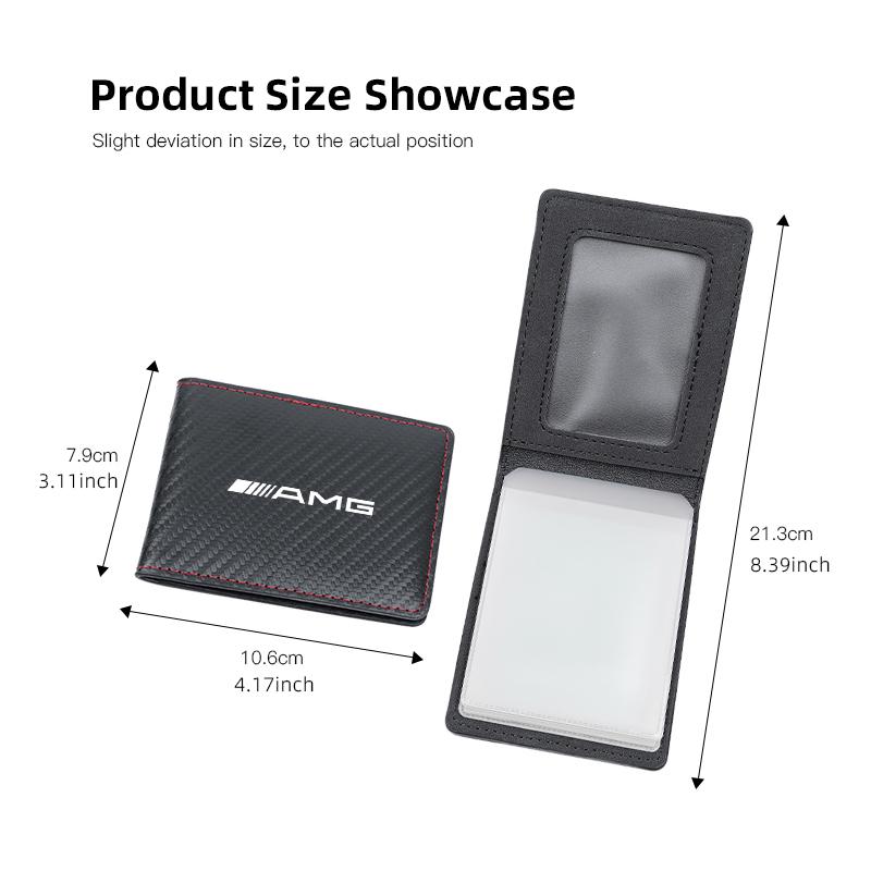 New Driver License Holder PU Leather Card Bag Stickers For Mercedes Benz AMG A B C E G CLA GLA W211 W214 W205 W203 W204 W206W220