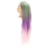 Green Purple Gradient Wig Hair Mannequin Head Hairdressing Styling Training Braiding Practice Doll Head
