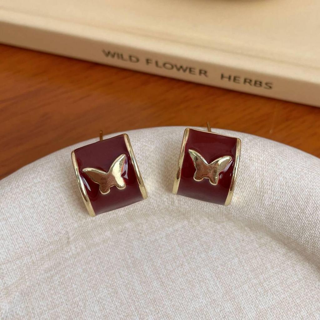 Ankola Red Bow Earrings: Elegant, Versatile Silver Needle Jewellery for Women