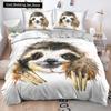 Cartoon Sloth Bedding Set for Bedroom Home Manga Style Sloth Print Duvet Cover Lazy Sleeping Australian Animal Soft Quilt Cover