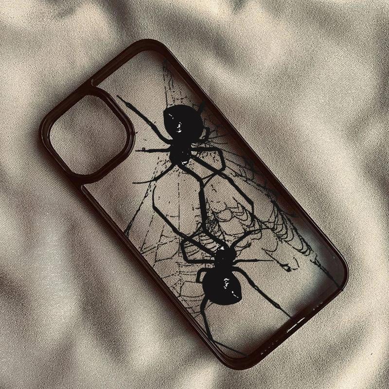 Spider Couple Phone Case For iPhone 15 13 14 17 Pro Max 12 Mini 11 16E XR XS X 7 8 Plus Shockproof Clear Hard Cover