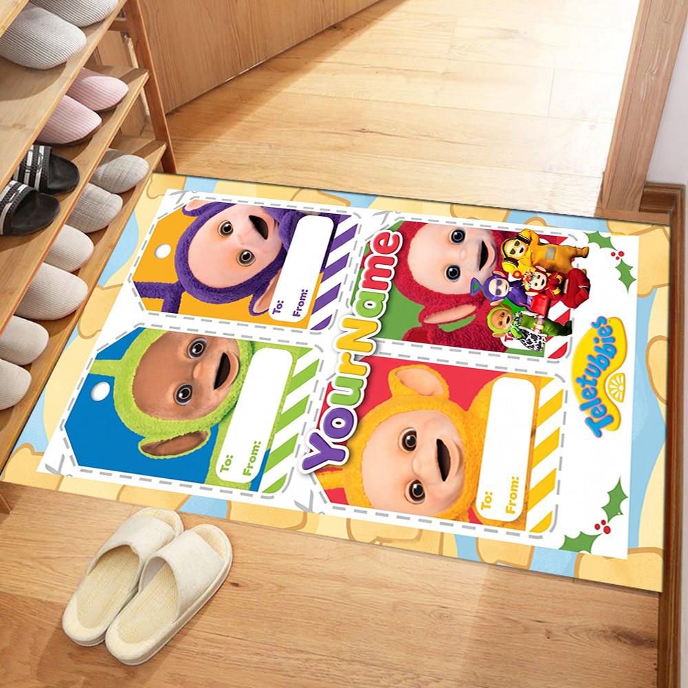 Teletubbies Personalized Text Area Rug Design for Entryway Kitchen Hallway Bedrooms Antislip Carpet Decorate Offices Birthday/Christmas Gift