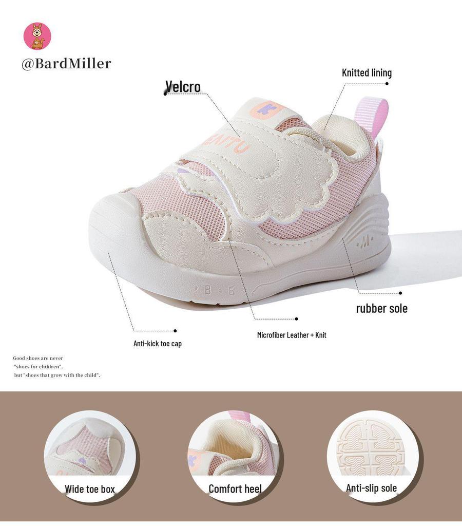 Chaussures pour tout-petits à semelles souples antidérapantes Printemps 2026 pour filles et garçons - Respirantes, Confortables