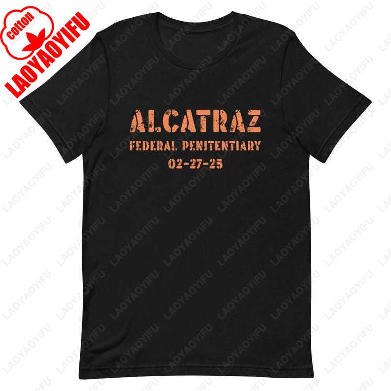 Distressed Prison TShirt San Francisco California Rock  Alcatraz Island Travel Souvenir Tee Summer Funny Print Unisex Cotton Top