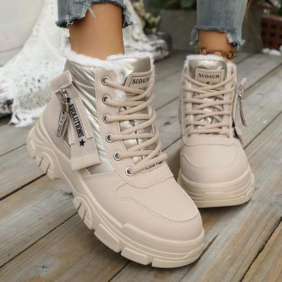 Women Ankle Boots New Warm Plus High Top Cotton Shoes Fashion Platform Sports Shoes Waterproof Height Increased Snow Boots