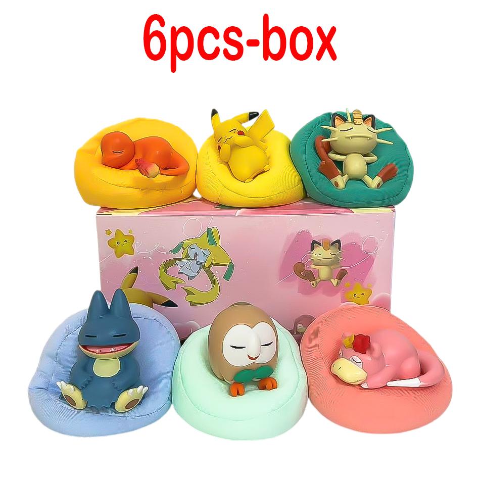 Toys 1-12pcs Pok É Mon Scale Ratio Model Figure 1-12 Pcs Pikachu Sleep Series Interior Hand Sleeping Position Gift Present for Sfriends