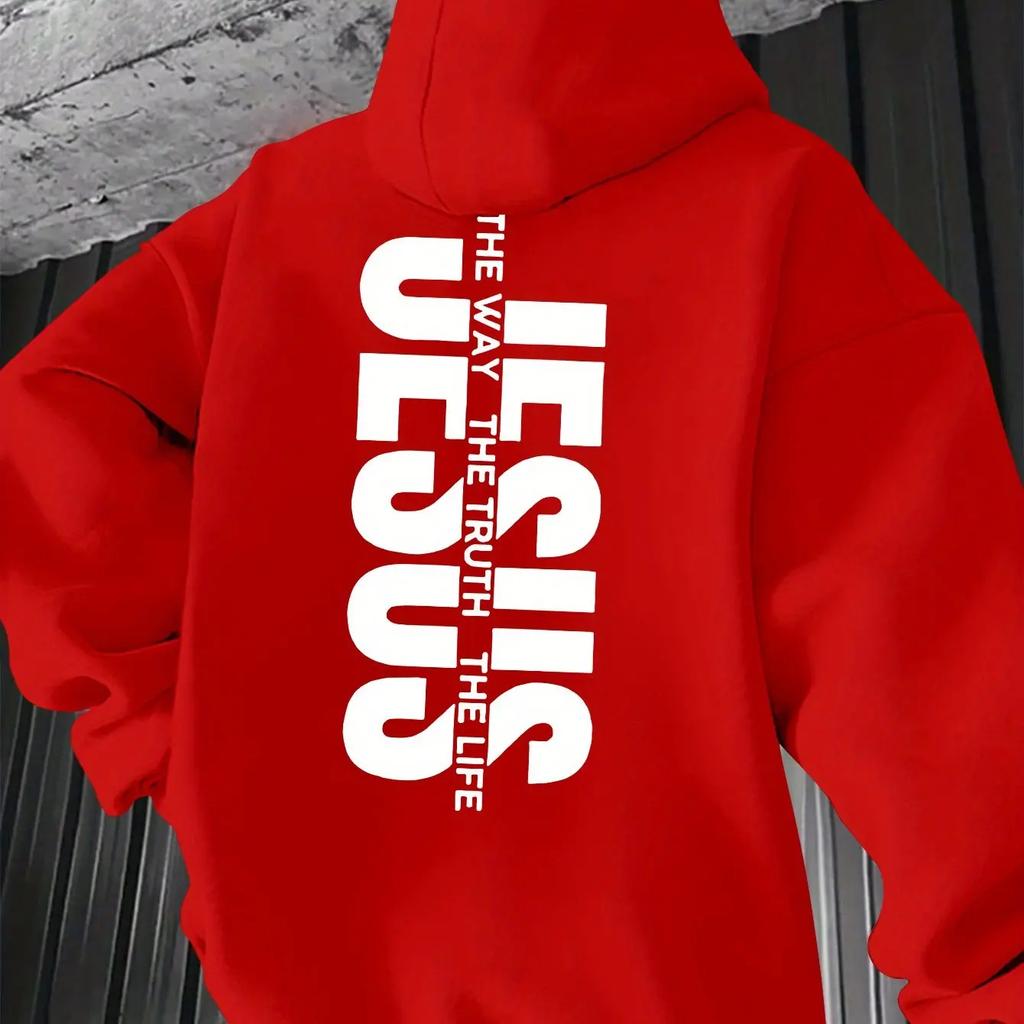 Autumn and Winter New Men's and Women's Hooded Sweatshirt, JESUS Letter Printed Daily Fashion, Casual and Comfortable