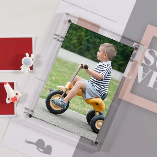 Acrylic Magnetic Photo Frame Double-Sided Clear Picture Display Frame Refrigerator
