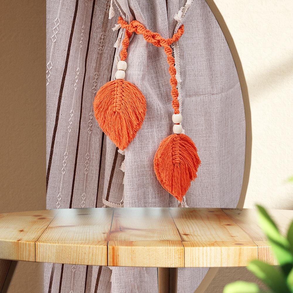 Leaf Curtain Straps Hand Woven Cotton Rope Curtain Buckles