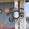 Halloween Simulation Decoration Wreath, Black Withered Branches, Vines, Window And Door, Hanging Party Props