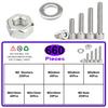 660/500Pcs Cylindrical Head Hexagonal Screw Female Flat Elastic Pad Combination Set M3 Hexagonal Screw