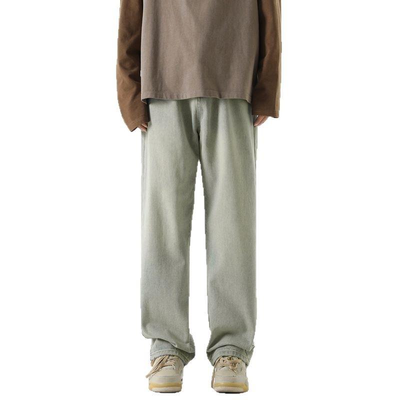 | Spring and Summer New Basic Versatile Jeans Men's American High Street Trendy Brand Loose Wide-leg Straight-leg Pants