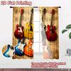 2D Flat Printing 2pcs Curtain Curtains Colorful Guitars Digital Printed Polyester Drapes Holiday Decorations Use for Parties and