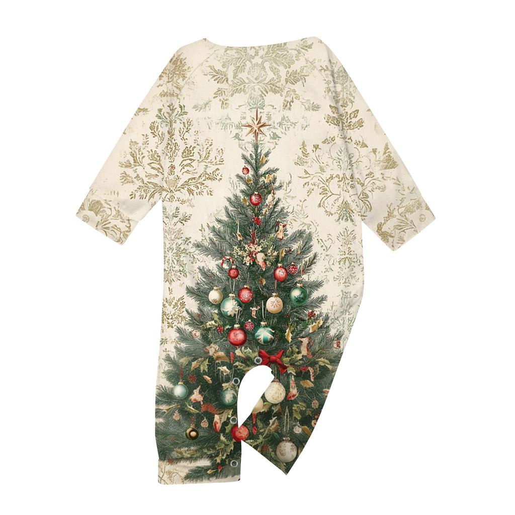 Christmas Print Family Outfit Long Sleeve Top + Pants Set Family Outfit