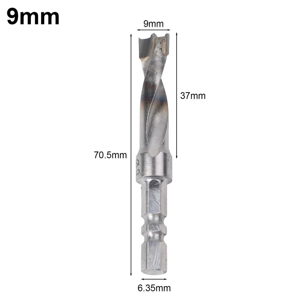 Hexagonal Handle Drill Bit for Woodworking and Construction Enhanced Efficiency with Three Pointed Two Edge Design