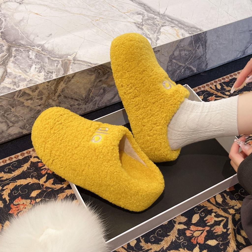 Baotou zachte zool pluizige pantoffels ontwerp katoenen pantoffels winter voeten zijn niet moe