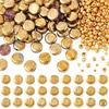 26 Styles Electroplated Glass Bead Flat Round with Letter Gold 1Set Glass Seed Beads Mixed Shapes 4~10x3~5mm Hole: 1~1.2mm