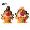 Seasonal Indoor Ornament Thanksgiving Plush Turkey Doll, Stuffed Animal Figurine, Autumn Holiday Tiered Tray Decor Harvest Tabletop Decoration