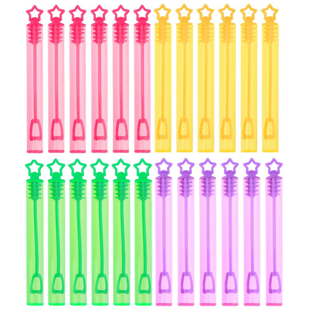 24Pcs Kid Toy DIY Bubble Soap Bottles Empty Wand Tube for Birthday Wedding Decor for Children Holiday Present