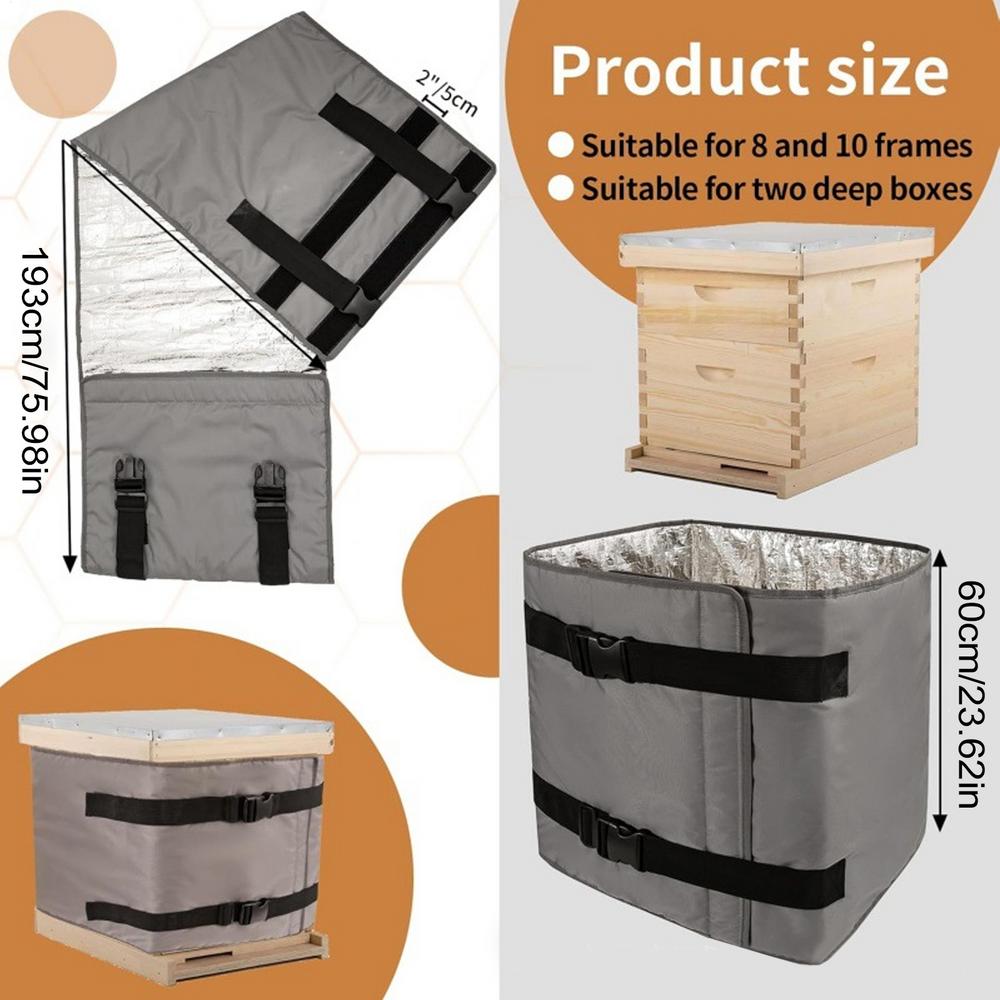 

Зимняя обертка для пчелиного улья Водонепроницаемая обертка для улья Зимний защитный чехол Принадлежности для пчеловодства на открытом воздухе Теплая изоляция для газона патио