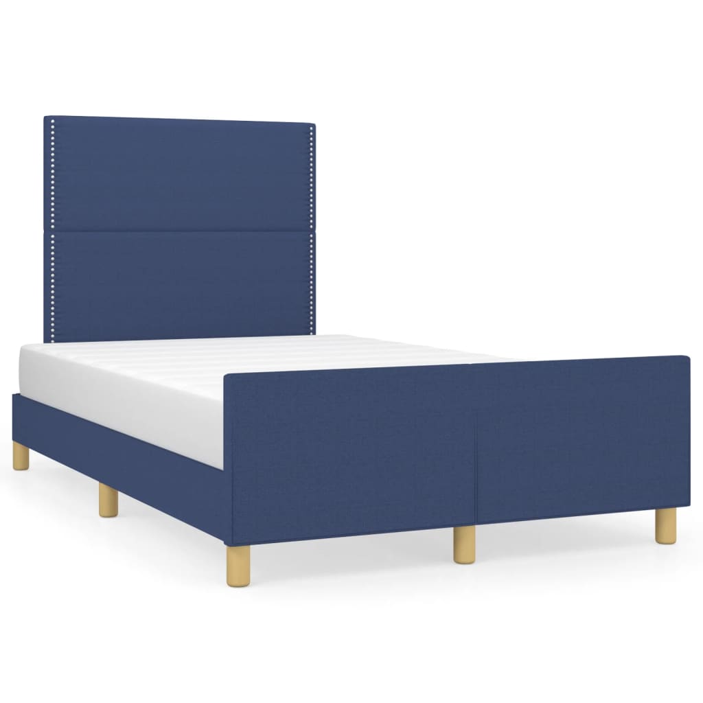 Bed Frame without Mattress Blue 120x200 cm Fabric