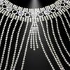 Handcrafted Crystal Tassels Shoulder Necklace Punk Style Body Chain Jewelry Shoulder Chain Charm For Festival Outfits