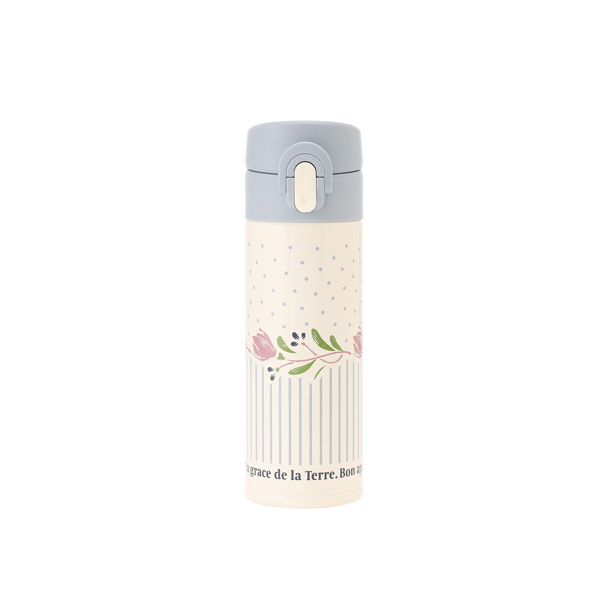 

Afternoon Tea Living JD56 Heritage Fleur One-Touch Slim Bottle, 300ml, Thermos, Light Blue