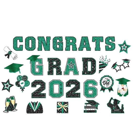 

30Pcs Graduation Car Magnetic Stickers Waterproof Reusable 2026 Senior Grad Car Decorations Bumper Magnets for Refrigerator Metal Surfaces Party M