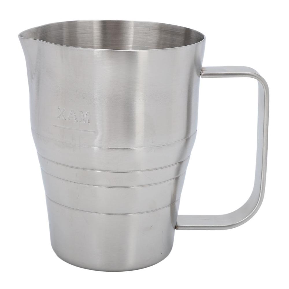 Silver Milk Frother Pitcher Stainless Steel Milk Steaming Pitcher Milk Frothing Cup Latte Art