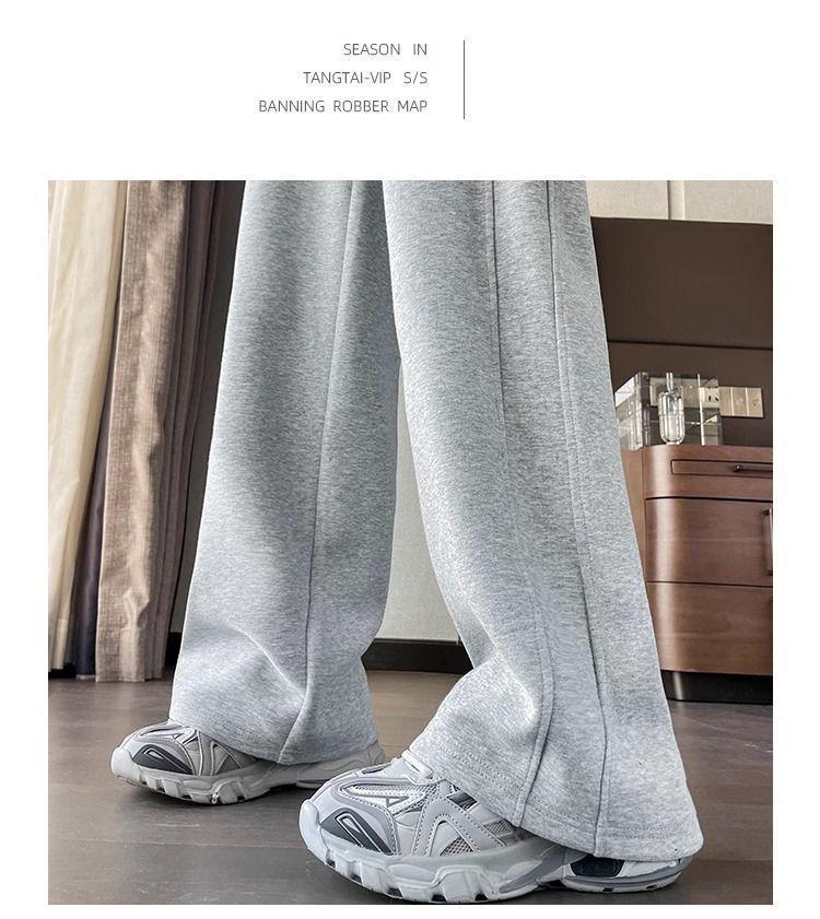 Women's Grey High-Waisted Sweatpants: Slimming Loose Fit, Magic Wide-Leg for Spring/Autumn 2025.