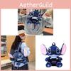 Stitch Cartoon Plush Backpack With Padded Shoulder Straps For Daily Use