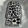 Black Leopard Print Clear Phone Case For iPhone 17 16e 16 15 14 13 12 11 Mini Pro Max X XR XSMAX 8 7 Air Plus Transparent Cover