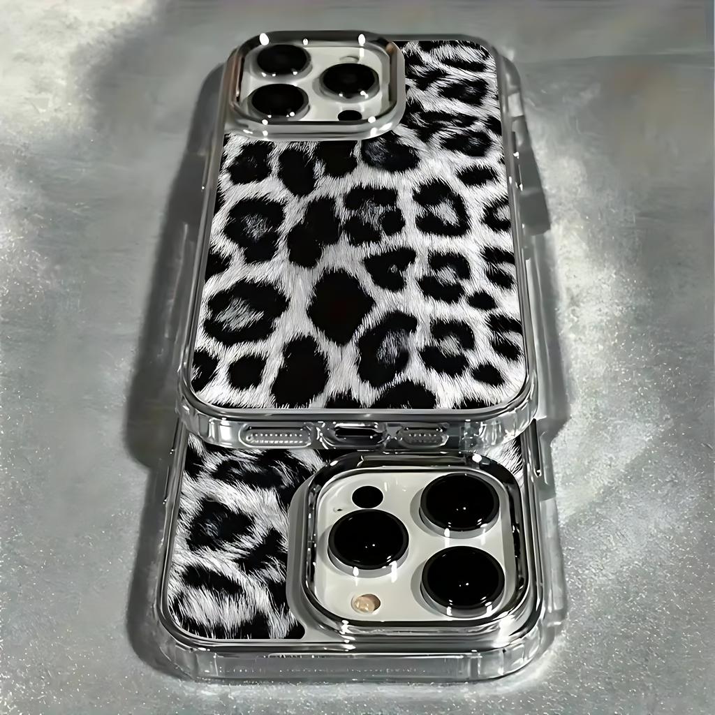 Black Leopard Print Clear Phone Case For iPhone 17 16e 16 15 14 13 12 11 Mini Pro Max X XR XSMAX 8 7 Air Plus Transparent Cover