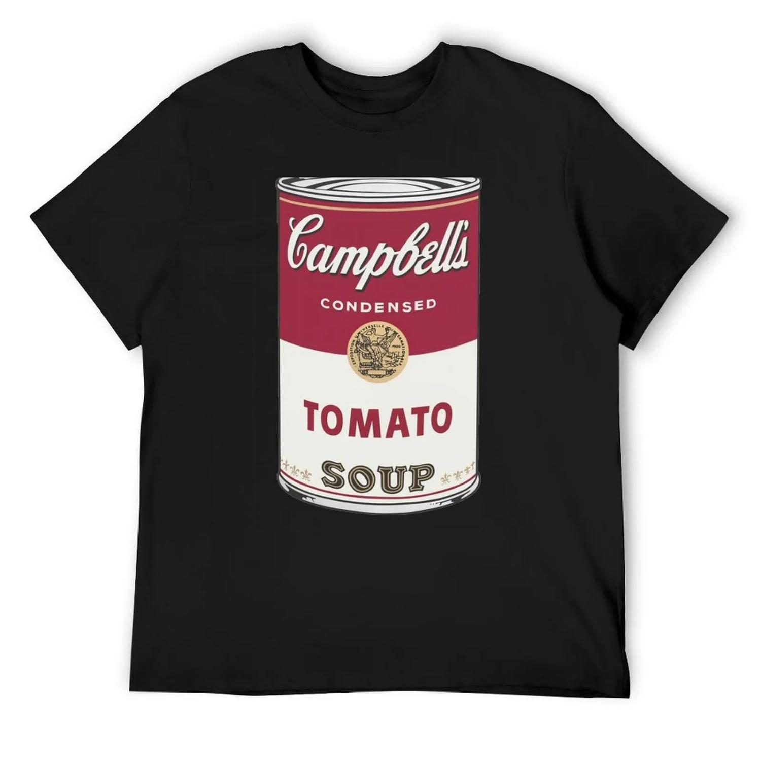 Campbell s soup T-Shirt designer shirts Funny t-shirt boys animal print shirts men graphic S чёрный